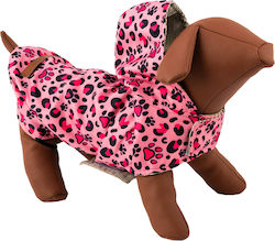 Woofmoda Leopard Pink Waterproof Dog Coat with 33cm Back Length