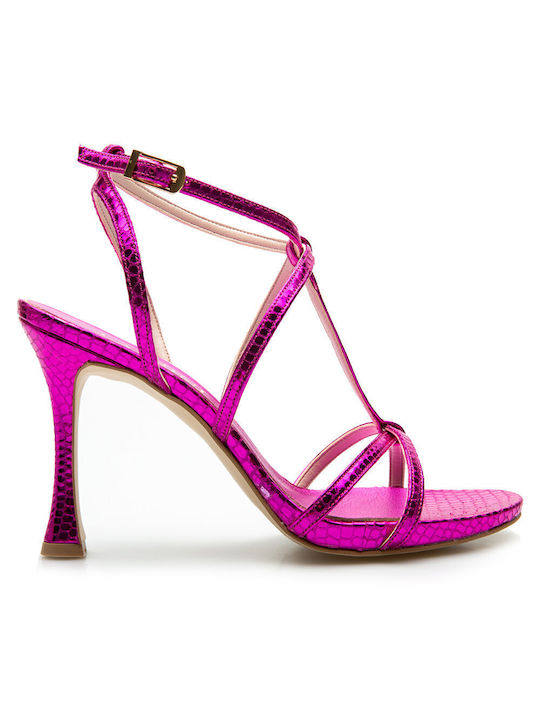 Labrini Damen Sandalen in Fuchsie Farbe