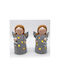 +Efo Christmas Ceramic Silver Battery Lantern 13.5x8.5cm 2pcs