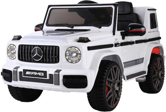 Mercedes Benz G63 AMG Едноместен с Дистанционно Управление Лицензиран 12 Волта Бял