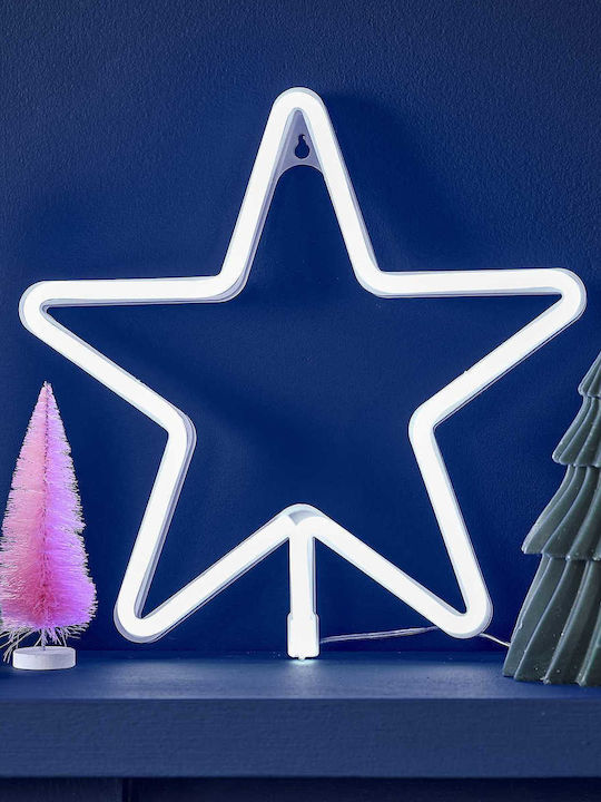 Ginger Ray Plastic Illuminated Christmas Decorative Pendant Star 27.5x28cm White