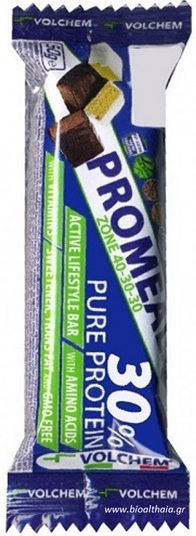 Volchem Promeal Zone 40-30-30 Baton cu 30% Proteină & Aromă Căpșună 13gr