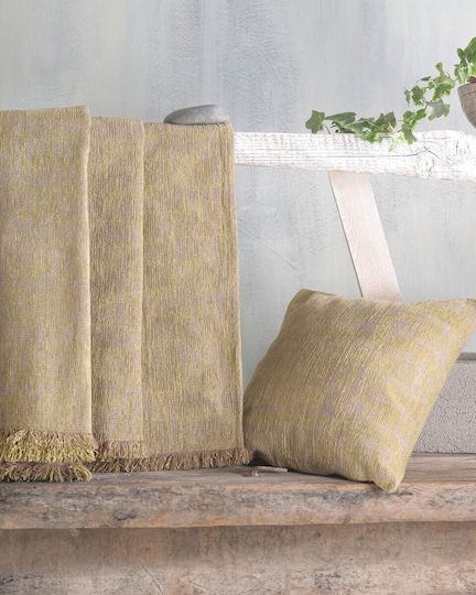 Rythmos Kevya Zweisitzer-Sofa Überwurf Chenille 180x240cm Ocker