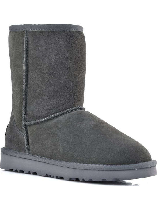 Izy Leder Damenstiefel mit Fell Gray