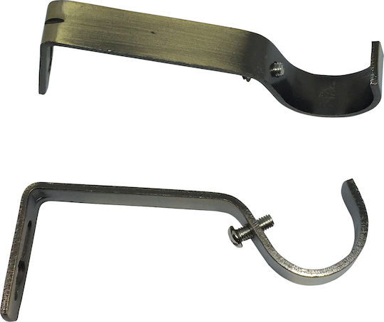 Curtain rail base Wall made of Metal Bronze 2pcs