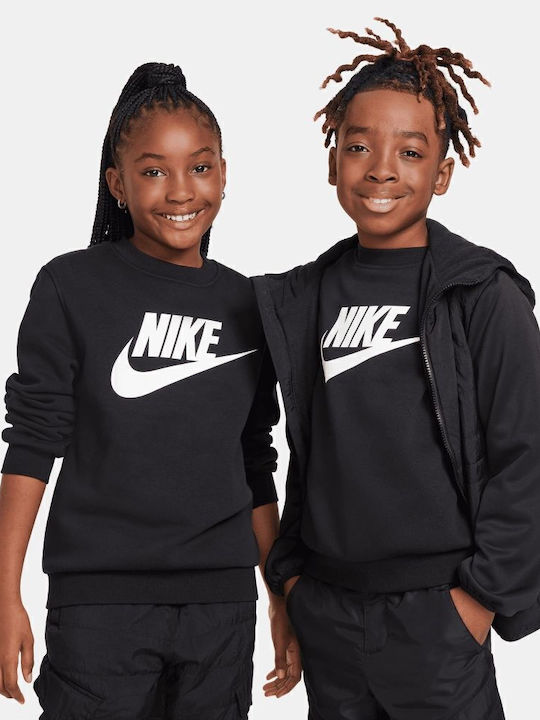 Nike Fleece Kids Sweatshirt Black Sportswear Club