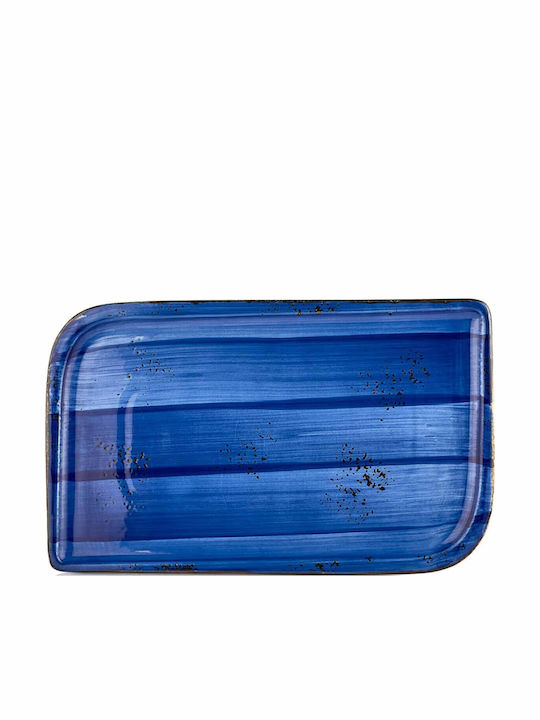 By Bone Platou de Servire Dreptunghiular din Porțelan Albastru 16x35buc 1buc