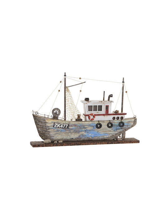 DKD Home Decor Metallic Miniature Ship 40x5x24cm