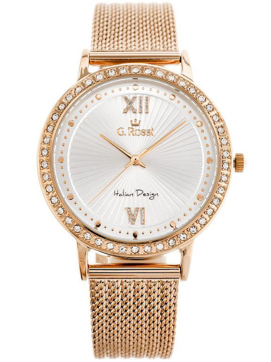 G.Rossi Damen Uhr mit Gold Metallarmband