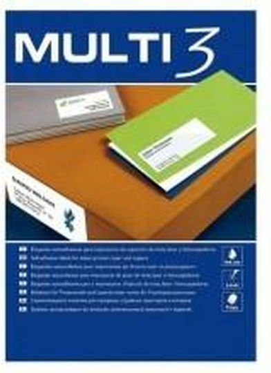 Multi 3 Αυτοκόλλητες Ετικέτες Α4 Ορθογώνιες 38x21.2mm