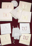 Christening Oilcloths Set White with Butterfly Theme