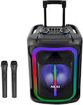 Akai Karaoke System with Wireless Microphones ABTS-15 Pro Volcano in Black Color