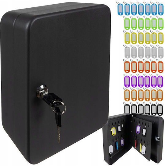 Malatec Metallic Key Hooks 48 Hooks With Lock 25x8x20cm
