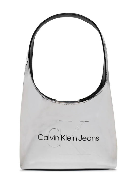 Calvin Klein Damen Tasche Schulter Silber
