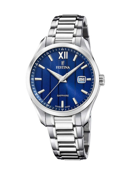 Festina Ceas Baterie cu Argintiu Brățară metalică