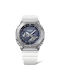 Casio Watch Chronograph with White Rubber Strap