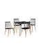 Lavida Square Table Dining Room from Solid Wood Black 80x80cm