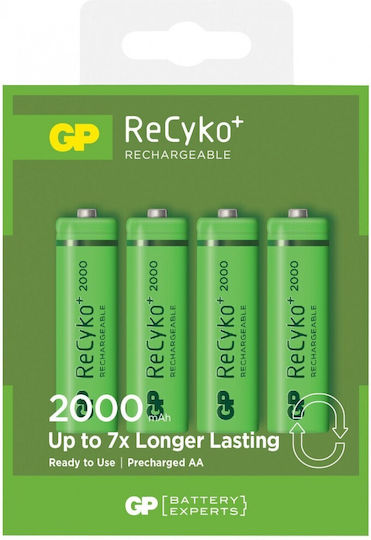 GP Batteries Recyko Rechargeable Battery AA Ni-MH 2000mAh 4pcs