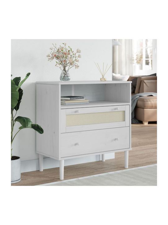 Sideboard made of Solid Wood with Drawers White...