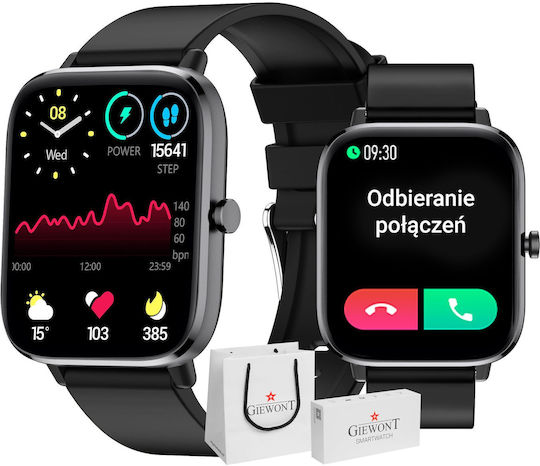 Giewont 230-2 Smartwatch με Παλμογράφο (Μαύρο)