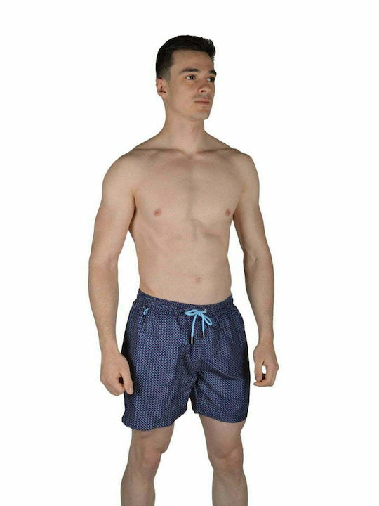 Blue Shell Men's Swimwear Shorts Blue with Patterns
