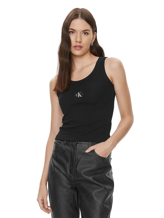 Calvin Klein Damen Bluse Ärmellos Black.