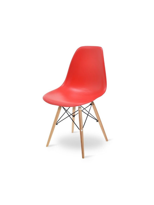 Monte Dining Room Polypropylene Chair Red 52x47x82cm