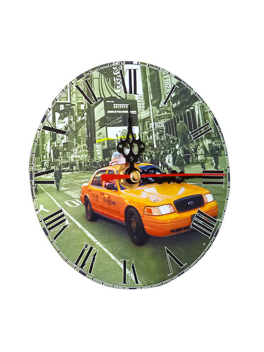 Etoile Wall Clock Wooden Green Ø12cm