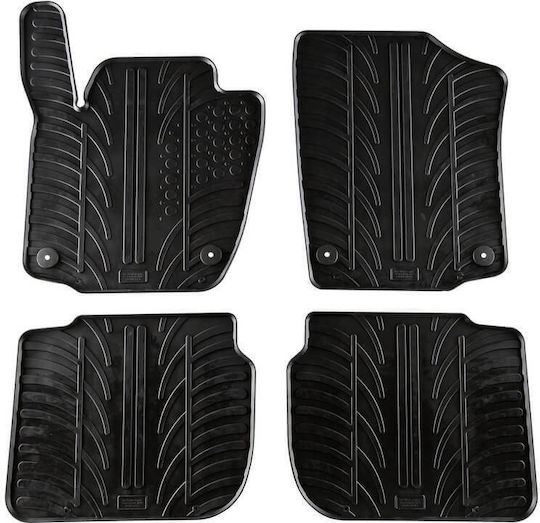 Apesan Σετ Μπροστινά και Πίσω Πατάκια 4τμχ για Renault Rapid Seat Toledo Skoda Rapid Μαύρα