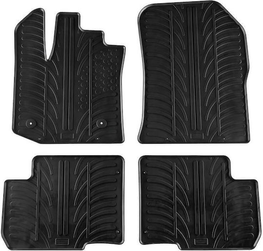 Apesan Set of Front and Rear Mats 4pcs for Dacia Lodgy 2012+ Black