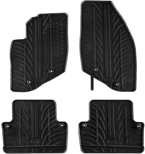 Apesan Set of Front and Rear Mats 4pcs for Volvo V70 Black