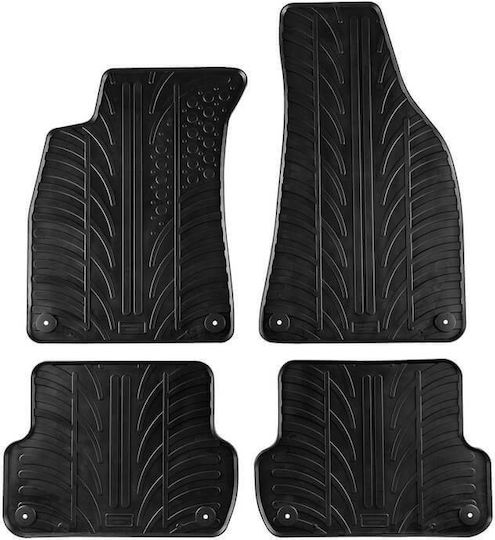 Apesan Σετ Μπροστινά και Πίσω Πατάκια 4τμχ για Seat Exeo Audi A4 Μαύρα