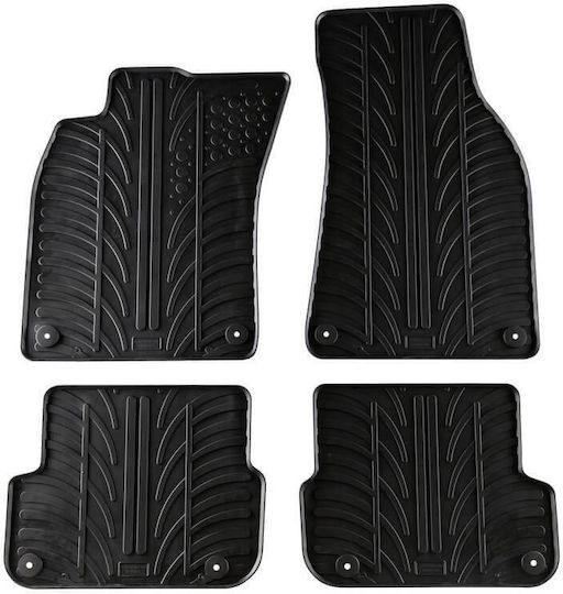 Apesan Σετ Μπροστινά και Πίσω Πατάκια 4τμχ για Citroen C6 Audi A6 2006-2010 Μαύρα