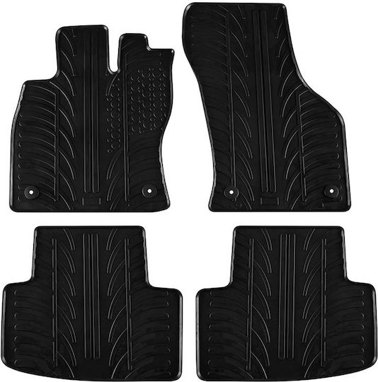 Apesan Set of Front and Rear Mats 4pcs for Honda e Skoda Octavia Lexus NX 2019+ Black