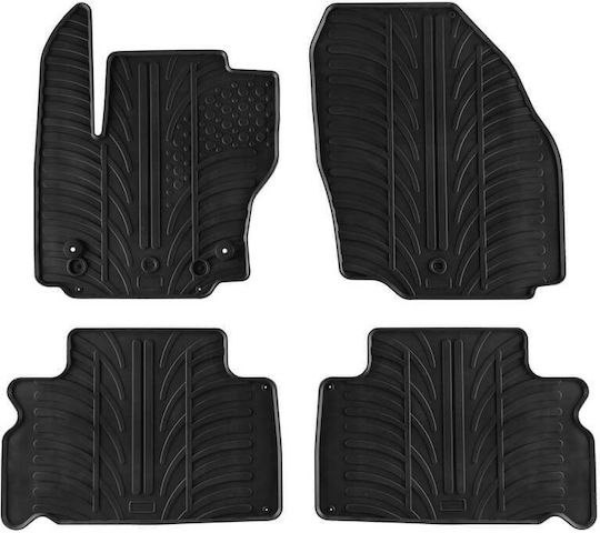 Apesan Set of Front and Rear Mats 4pcs for Ford Galaxy 2012-2015 Black