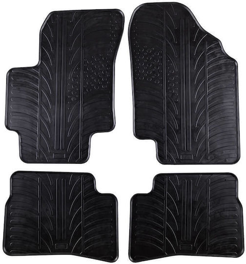 Apesan Set of Front and Rear Mats 4pcs for Kia Rio Hyundai Accent Black