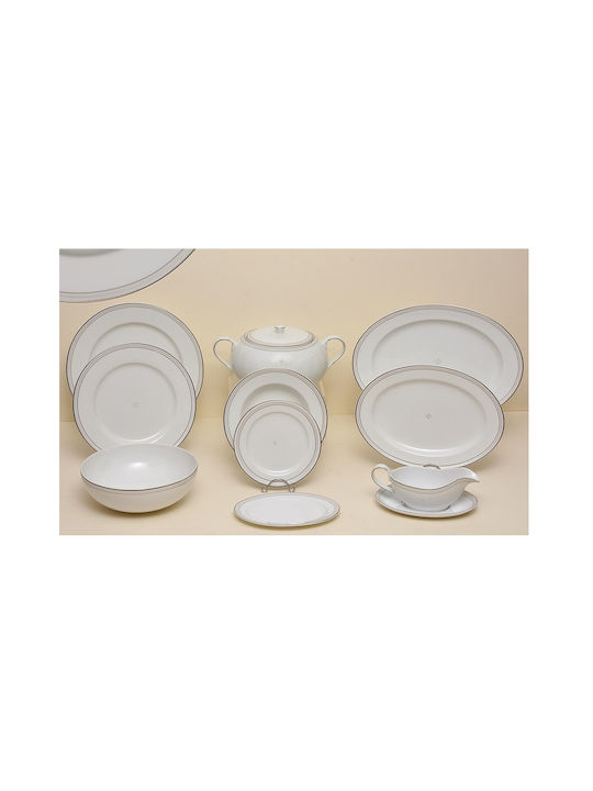 Christinholm Argintiu Porțelan Set de Vase 40buc
