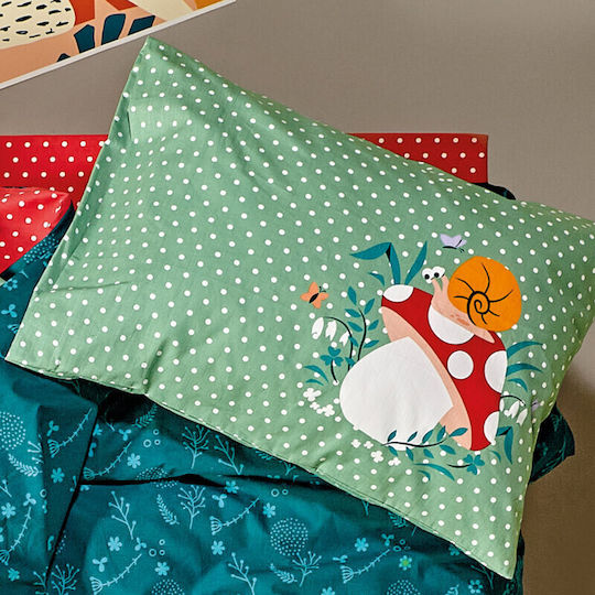 Kentia Troufa Set de față de pernă pentru copii din bumbac 100% 50x70cm Green