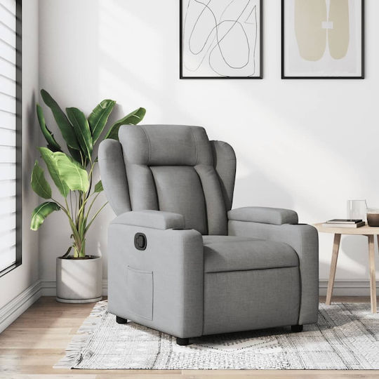Relax Armchair with Footstool Light Grey 77x94.5x100cm