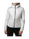 Women's Short Puffer Jacket for Winter silver