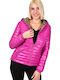Women's Long Puffer Jacket for Winter Fuchsia