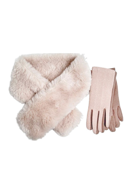 Women's Furry Scarf Ecru