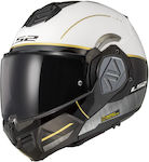 LS2 FF906 Advant Modular Helmet with Sun Visor ECE 22.06 1650gr Iron Matt White Black Jeans