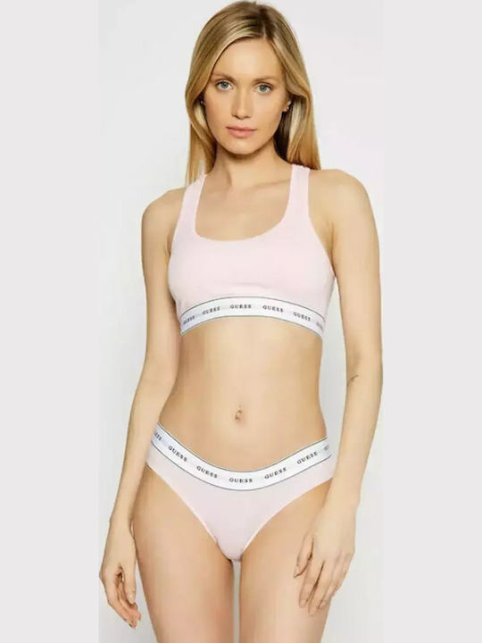 Guess Carrie Βαμβακερό Γυναικείο Slip Ροζ