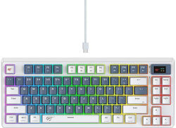 Havit Gaming Mechanical Keyboard Tenkeyless with Custom switches and RGB lighting (English US) White
