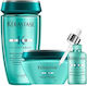 Kérastase Résistance Hair Care Set for Reconstruction & Nourishment for Damaged Hair with Shampoo, Mask and Serum 3pcs