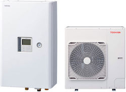 Toshiba Estia HWT-801HRW-E / HWT-1101F21MM3W-E Wärmepumpe Split 11kW Einphasig Bewertete thermische Leistung (7ºC - 35ºC) 65°C