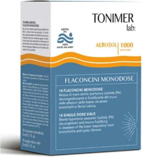 Ganassini Tonimer Lab Hypertonic Aerosol Nebulizer Only Ampoules 18x3ml