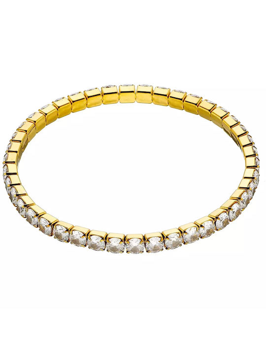 Oxzen Bracelet Riviera made of Steel Gold Plated with Zircon