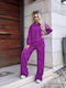 FN Fashion Women's Magenta Set with High-waisted Trousers